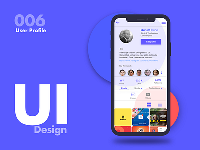 DAILYUI #006 006 app company creative daily ui dailyui innovate innovative design iphone mobile skills socialmedia ui userprofile ux