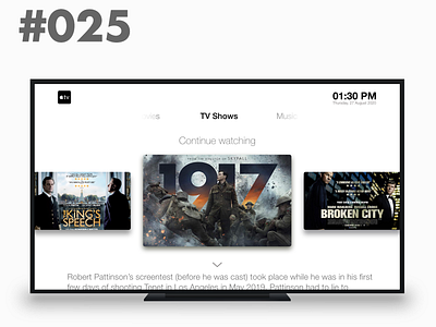 DribbbleTV App - Daily UI #025