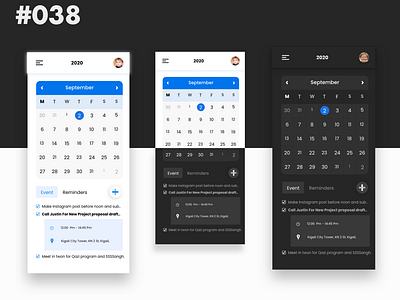 Daily UI 038 - Calendar