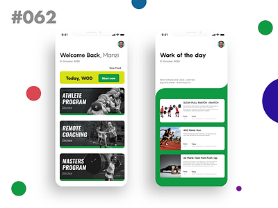 Daily UI #062 - Workout of the day