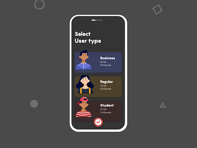 Daily UI 64 - Select User Type android app design app branding daily 100 challenge daily ui dailyui design icon illustration iphoneui trendy design uidesign vector