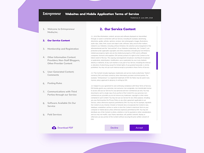 Daily UI Challenge #089 - Terms of Service
