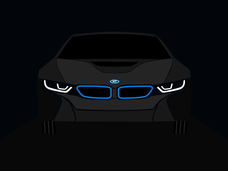 BMW i8 in the night [GIF] black blue bmw car cars electricity i8 night