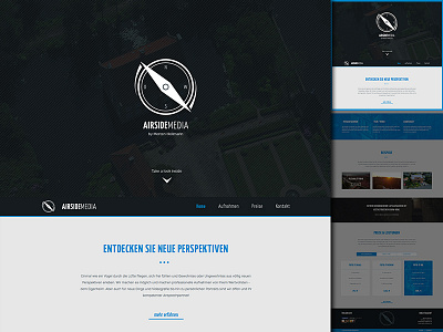 AIRSIDEMEDIA [1/3] airsidemedia blue dark drohne drone fly layout ui webdesign weblayout website