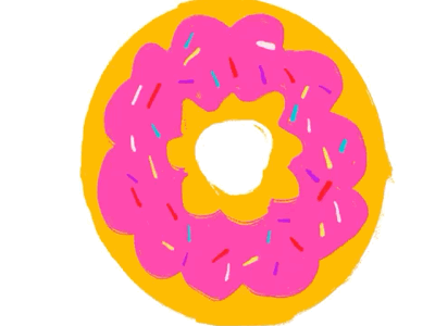 GIF YUMMY DONAT animation art colorful donut drawing food funny happy pink procreate