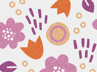 sprinkles florals halftone illustration pattern