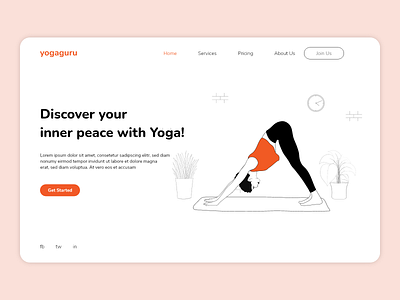 Yoga Meditation Landing Page adobe xd clean design figma landing page minimal design product design ui design web design web ui website design yoga