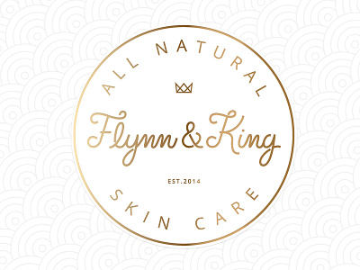 Flynn & King circle crown elegant gold natural pattern product script seal skin care stamp