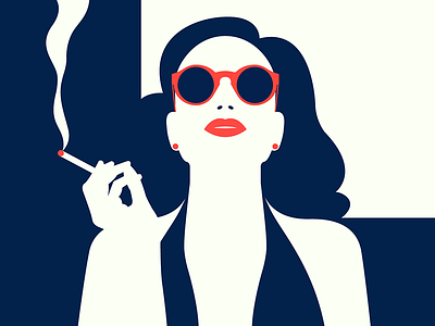 Smoke 'em if you got 'em cigarette dress ear rings glasses hair illustration lady lips sexy smoke smoking sun