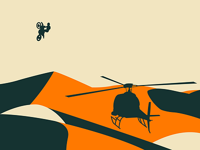 Doonies 3 dunes glamis helicopter illustration jump motocross motorbike motorcycle orange sahara sand vector