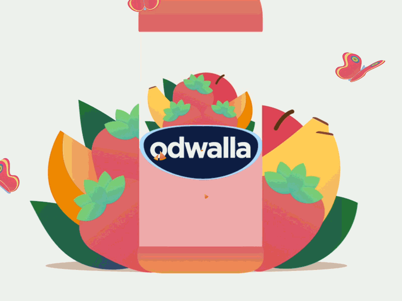 Odwalla animation apple banana butterfly color fruit illustration juice odwalla orange strawberry vector