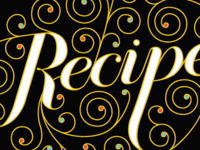 Recipe arrow black drawn flourish hand ink type typography