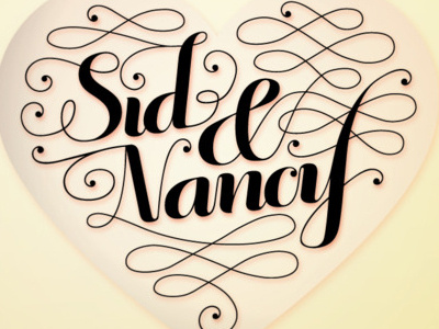 Sid & Nancy flourish heart love nancy script sid type typography