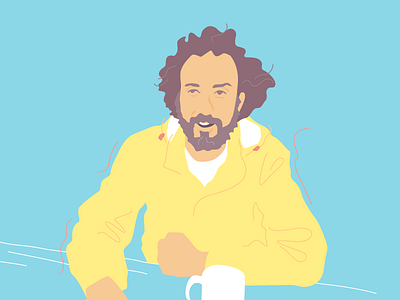 Ryan Miller flat illustration interview man portrait