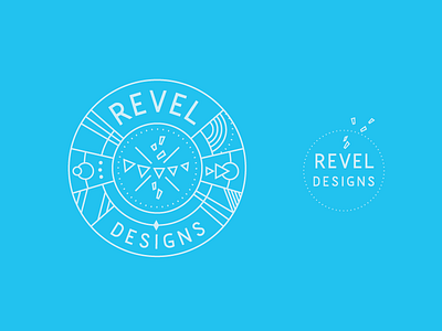 Revel Identity blue branding circle event event planning identity logo simple wedding planner
