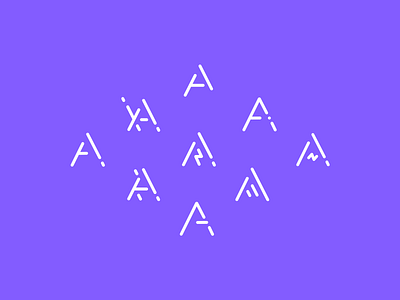 The 'A' Graveyard letter logo mark monogram purple