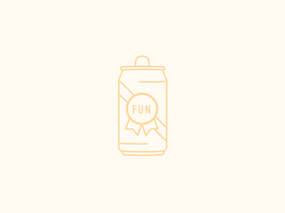 Can of Fun beer fun icon illustration party yellow