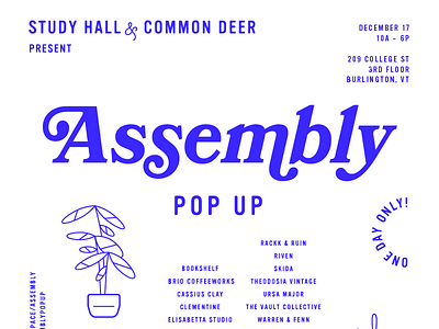 Assembly Pop Up blue popup poster print type