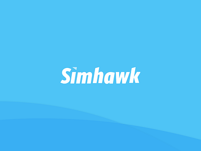 Simhawk Logotype blue flight identity logo logomark type