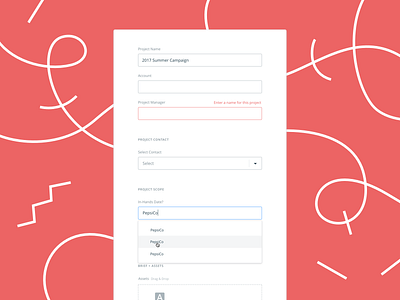 Welcome to the Form Factory app dropdown error field form illustration label ui