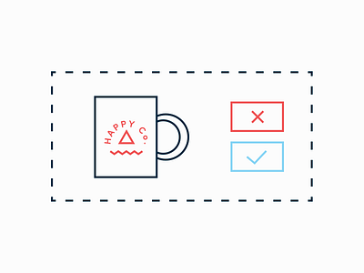 "Approval" button illustration line mug ui vector