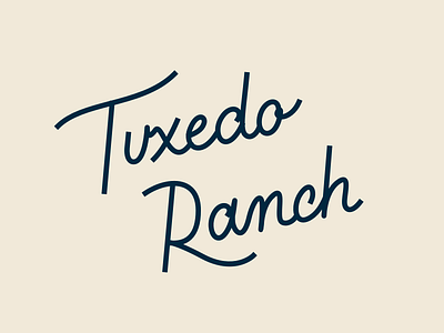 Tuxedo Ranch wordmark lettering logo script typography