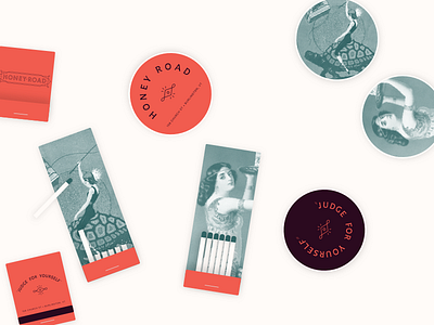 Just add liquor bar brand coasters logo matchbook matches mediterranean rose vintage