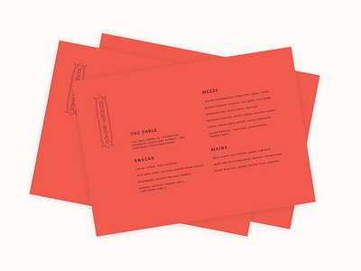 Rosy stacks food identity menu print red restaurant