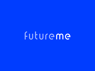 Logo Update for FutureMe blue futuristic logo type wordmark