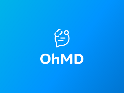 OhMD Logo brand chat healthcare icon identity logo messaging stethoscope wordmark