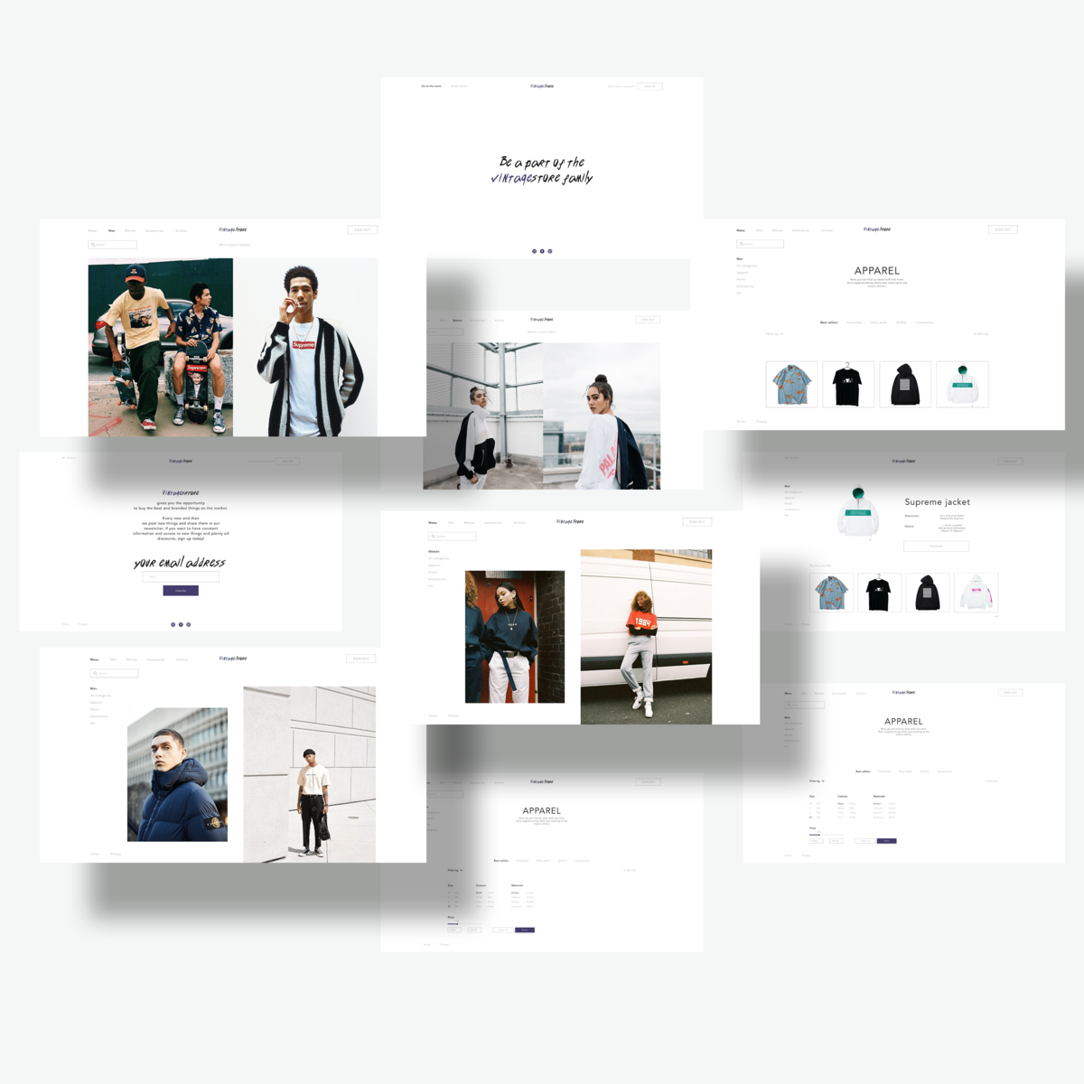 Vintage store / fashion blog concept by Marcin Jakiel on Dribbble