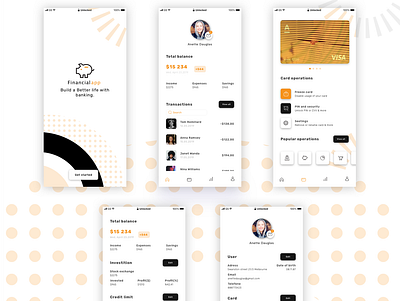 UI with Icon set app app design bank branding concept design financial graphic design icons mobile product design ui ux