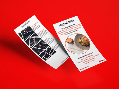 Wagamama DL Flyer brand branding design design for print food food design print print design