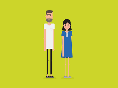 Characters Round 2 flat hipster illustration man shapes simple woman