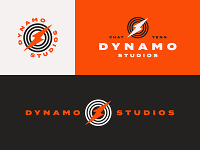 Dynamo Studios branding chattanooga electric lightning logo music orange sound