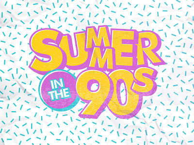 Summer In The 90s 90s pink retro teal type yellow