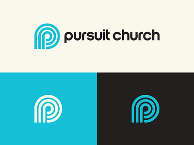Pursuit Church Idea black blue cream geometric lines vintage