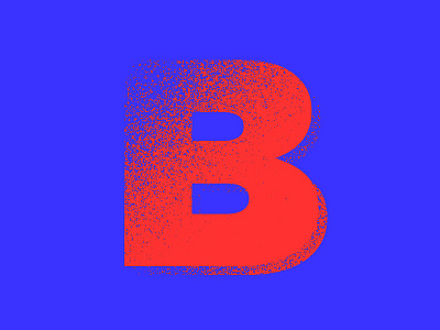 B for Ballin b blue grain letter red texture