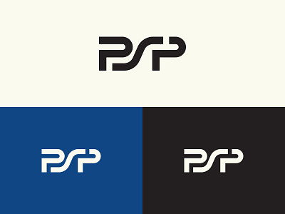 PSP black blue construction lines logo simple