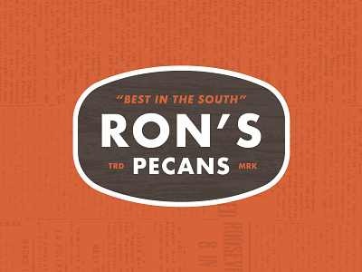 Ron's Pecans badge brown carolina orange pecan south vintage