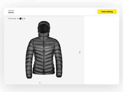 A simple platform with endless possibilities apparel color customization design jacket motion product design ui ux