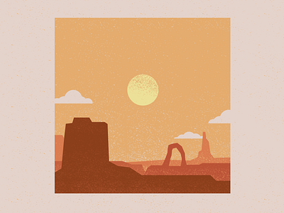 Aron Rolston canyon desert design horizon illustration landscape sun vector wacom