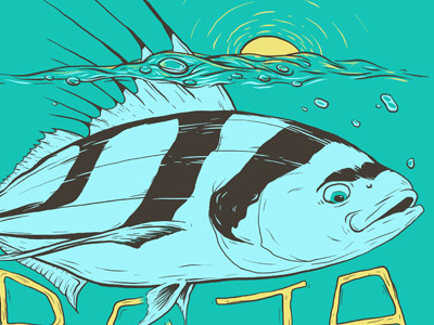 Rooster Fish fish illustration rooster fish wacom water