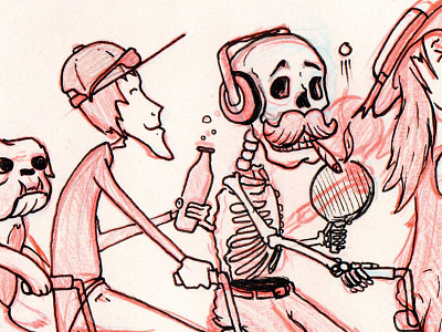 Poster Sketch micron poster skeleton sketch skull