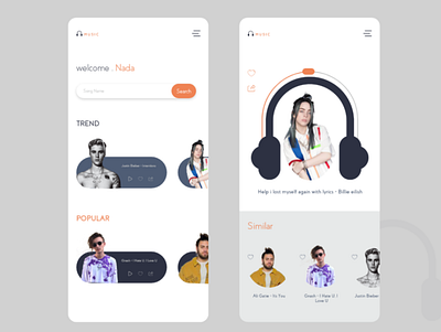 music app design app design flat interface music app typography ui ux web website