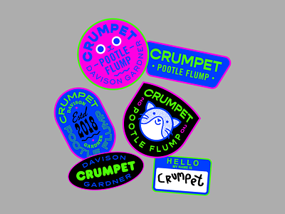 Graphic patches for a cat badges cat fun neon typogaphy vector