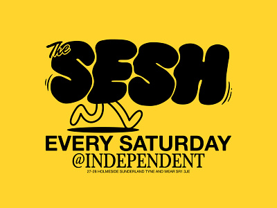 Logo for The Sesh branding logo nightclub typography vector