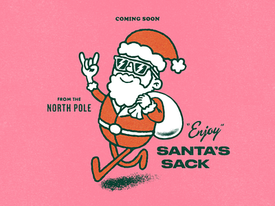 Santa's Sack illustration retro texture typography vintage