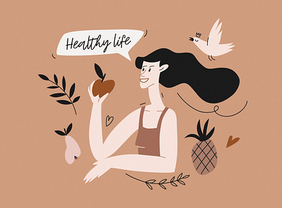 Healthy life artist character design design flat design illustration illustration art illustrator minimalism photoshop vector