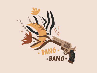 BANG BANG artist branding character design flat design flower illustraion illustration illustrator minimalism poster art staywild vector wild west wildlife